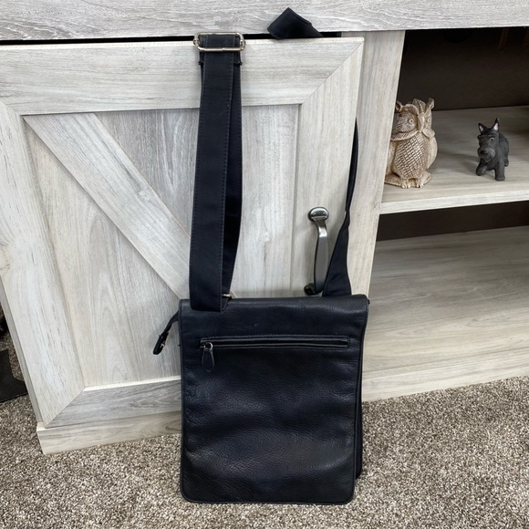 Carlo D' Santi Leather Front Flap Organizer Bag Tote Shoulder Newsboy RARE - Picture 2 of 15